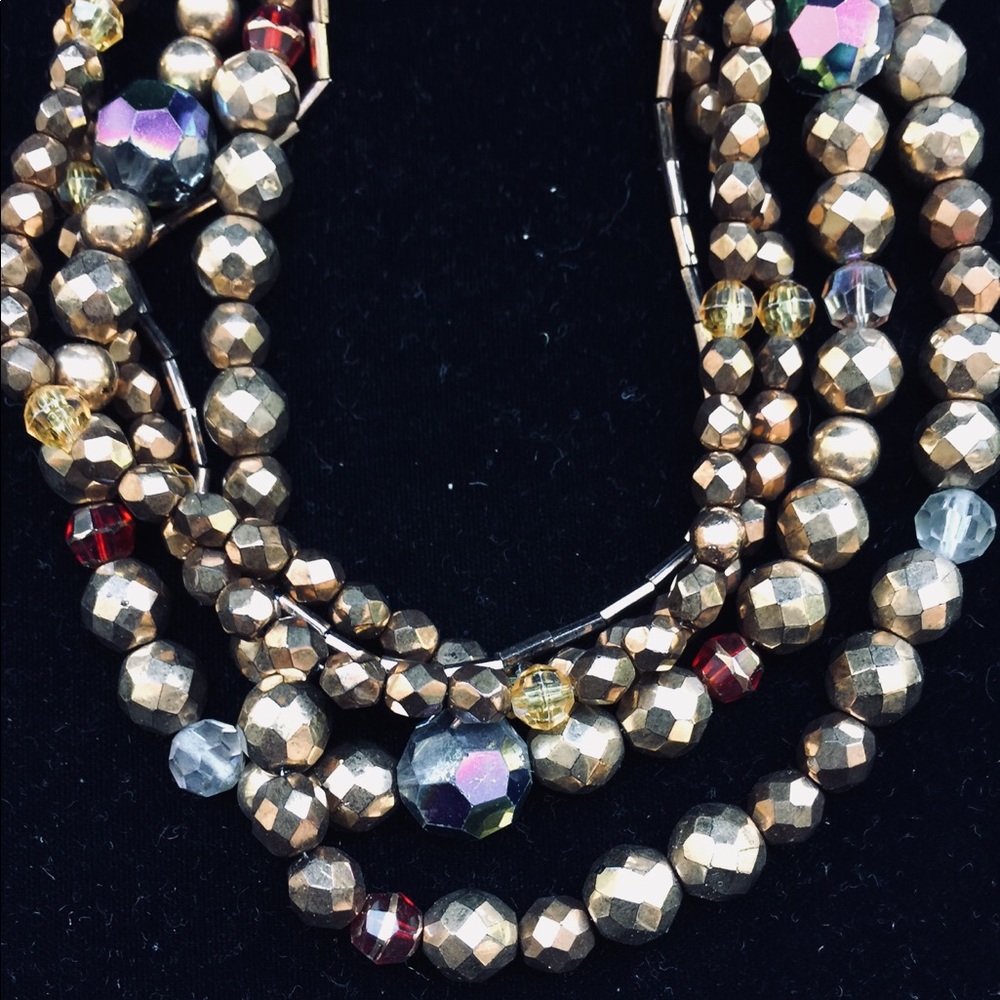 Silvery,Matt gray double strand Necklace - Picture 2 of 2
